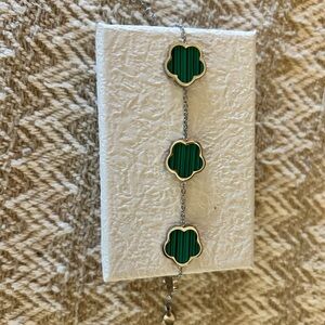 Othr Green and Silver Floral Bracelet